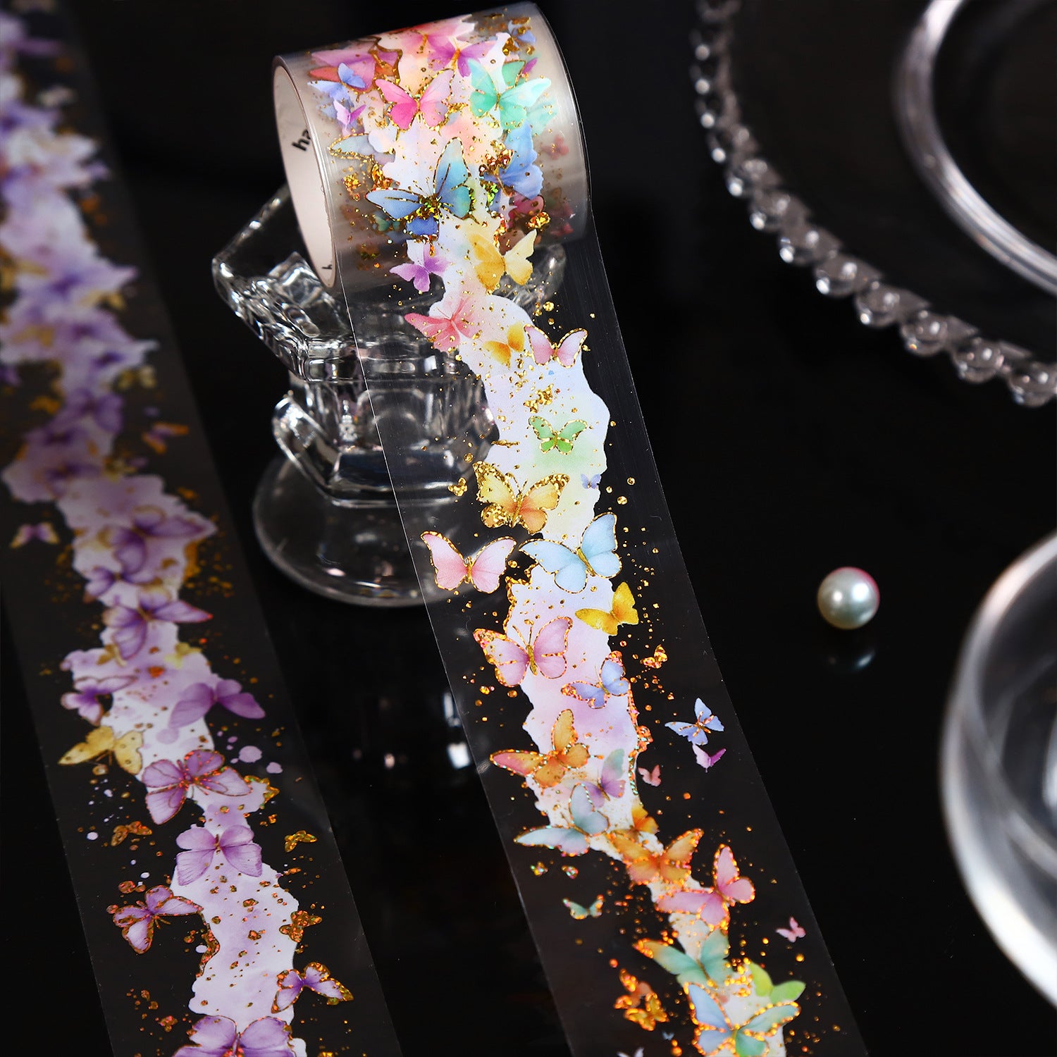 1 Roll Glitter Butterfly PET Tape FFHD