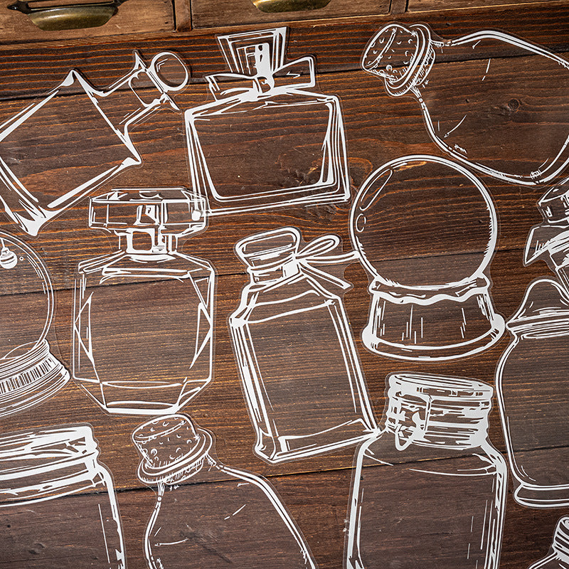 18 Pcs Transparent Bottle Stickers JYYJ