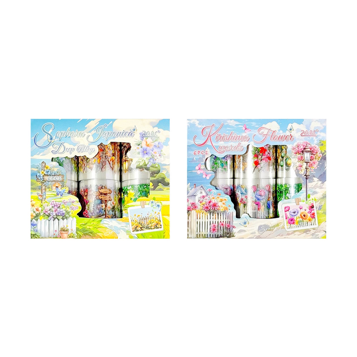 6 Rolls Flowers Vine PET Stickers Tapes Set CXHJ