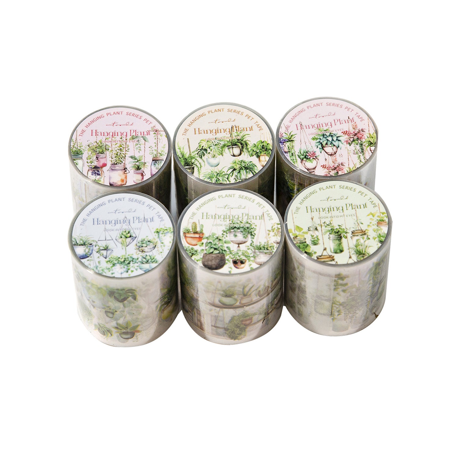 1 Roll Potted Plants PET Stickers Tape XGZW