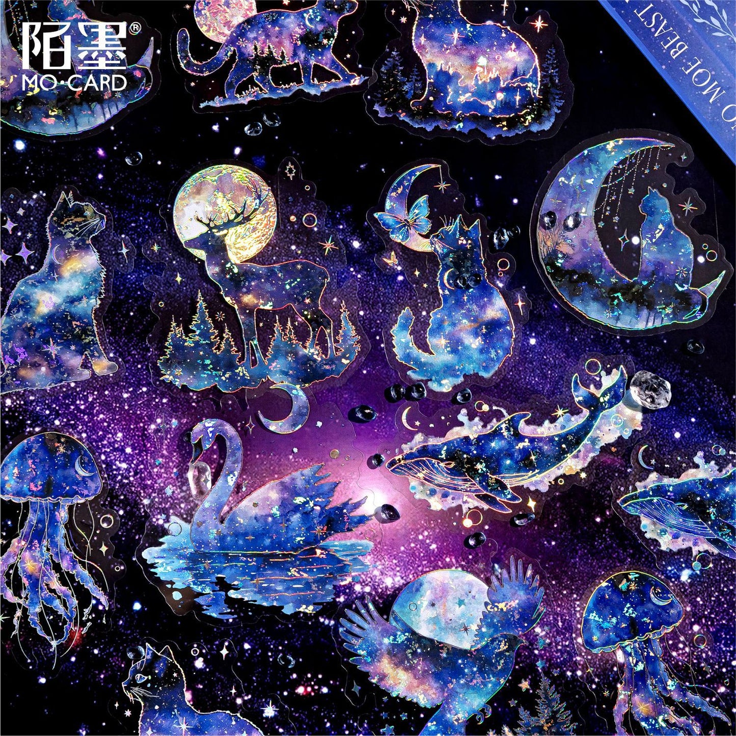 20 Pcs Galaxy Themed PET Stickers XKMY