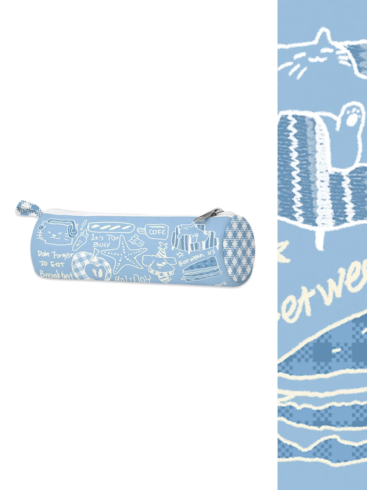 Puppy's Holiday Artisan Canvas Cylindrical Pencil Case