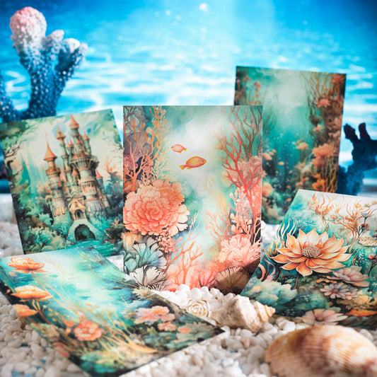 30 Pcs Ocean Themed Scrapbook Paper SHZL