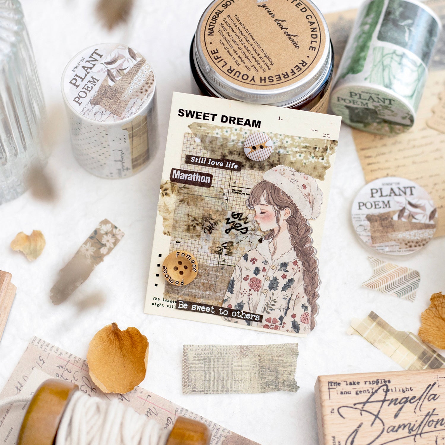 1 Roll Vintage Washi Stickers Tape CMDS