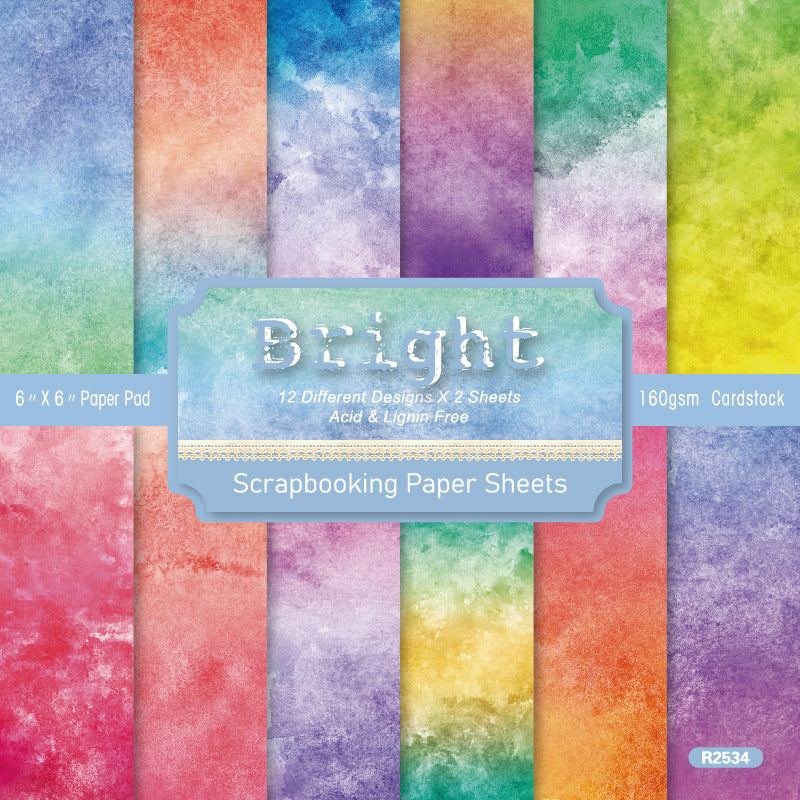 6 inch Watercolor Wash  Scrapbook Paper Pad SKP534