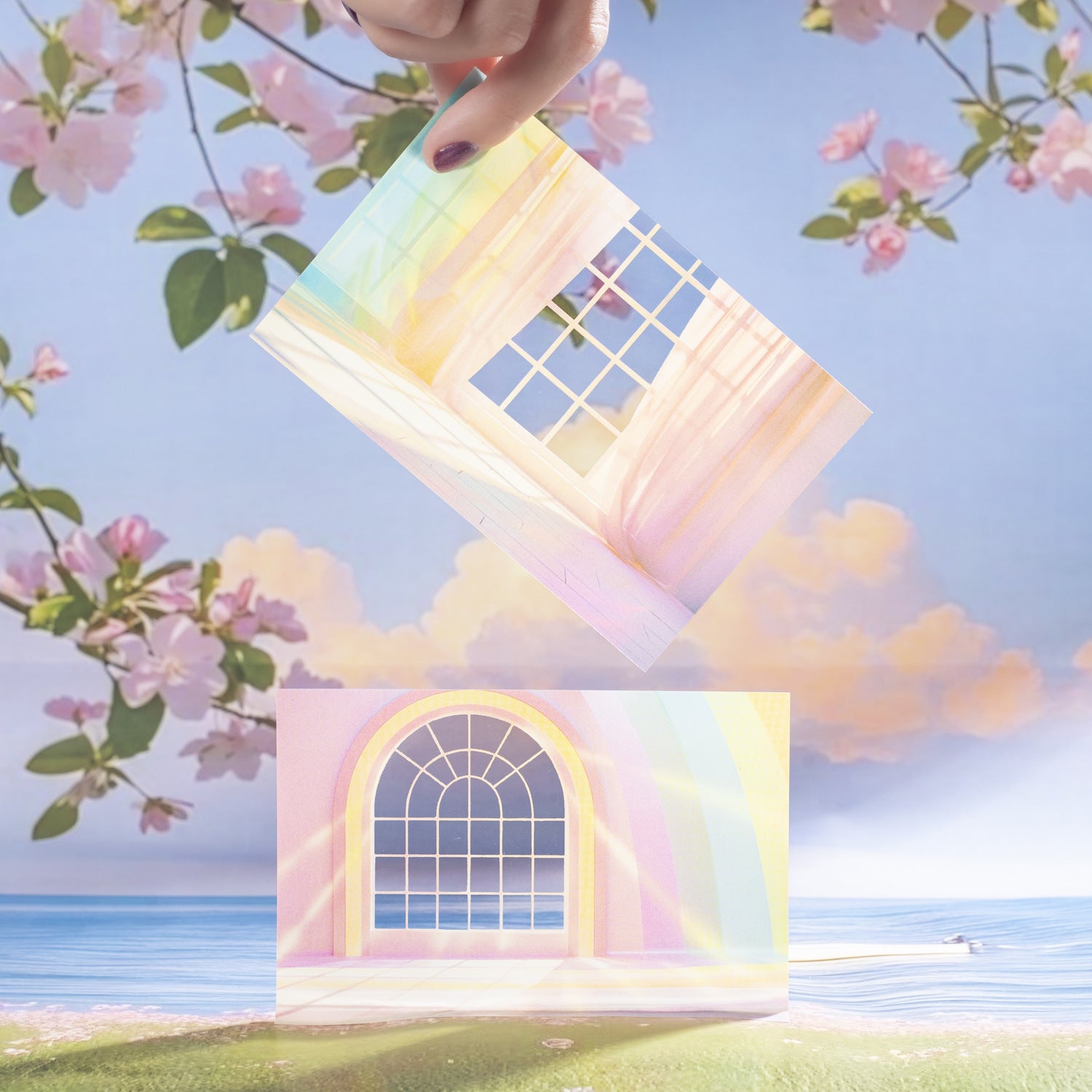 10 Pcs Windows Landscape PET Stickers CWDJS