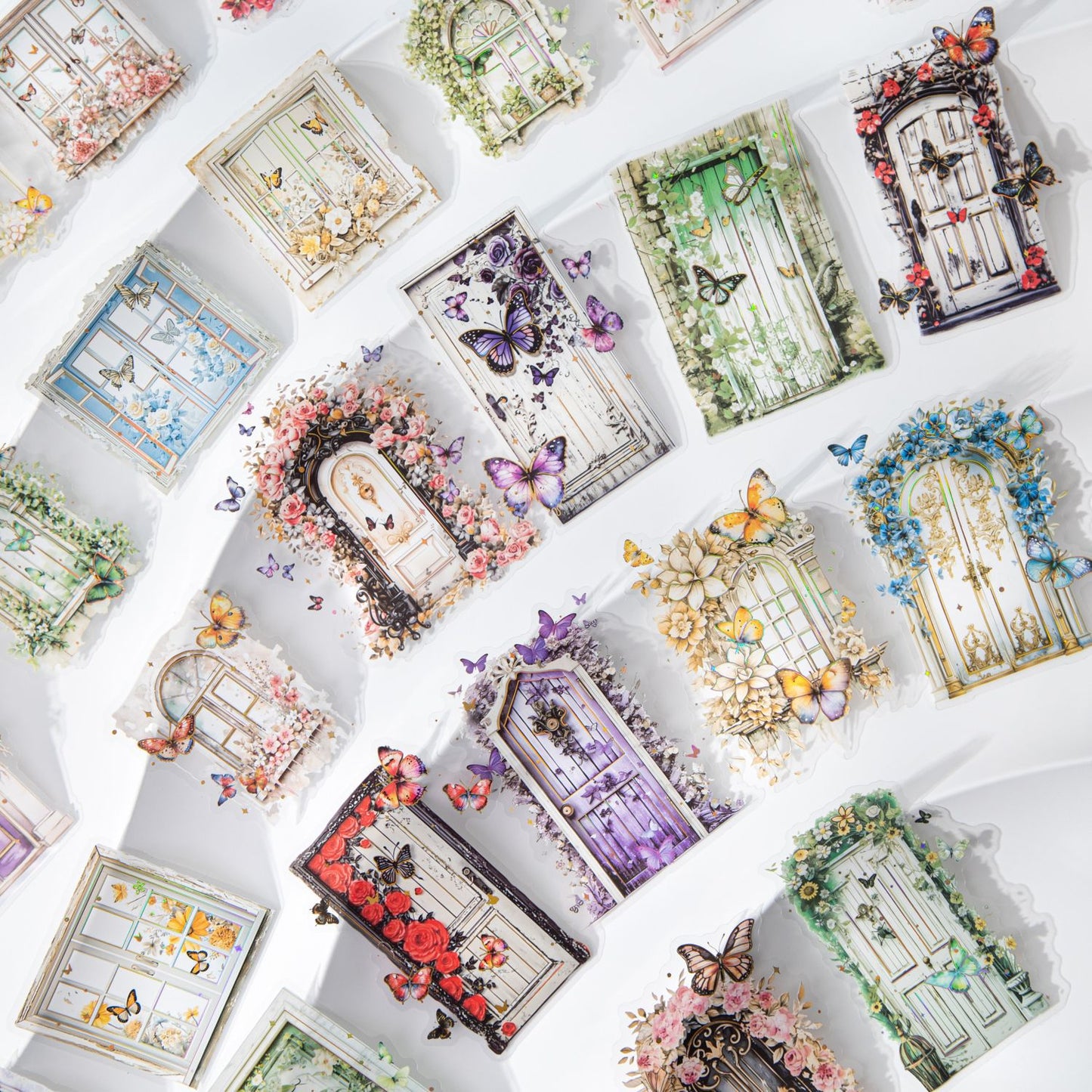 10 Pcs Butterfly Door Window PET Stickers DWCB