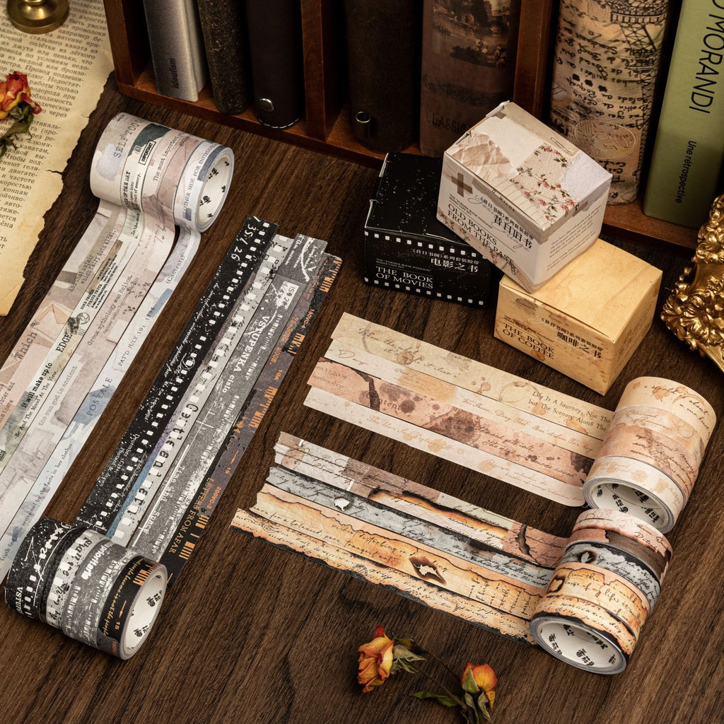 4 Rolls Vintage Scrapbook Tape Set XRSG