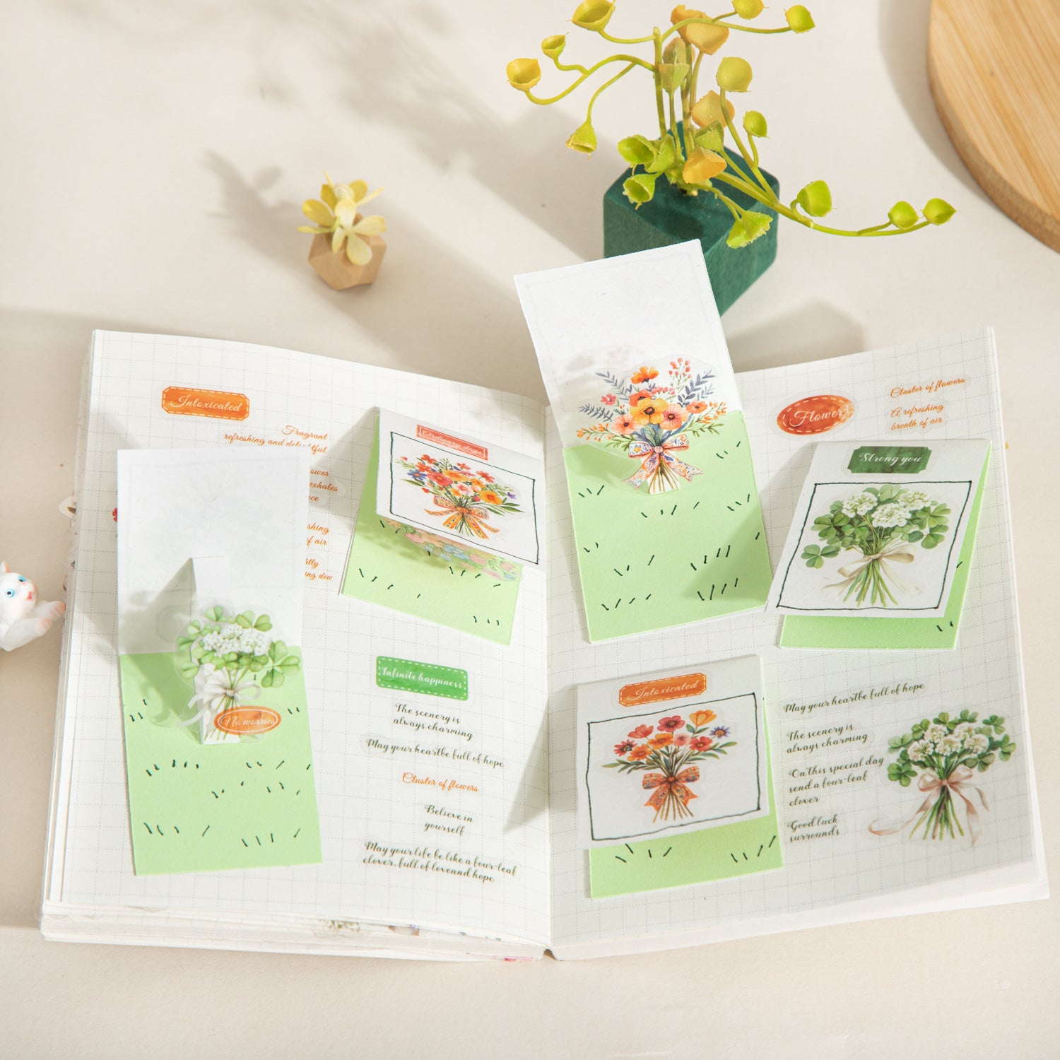 1 Roll Bouquet Flower PET Stickers Tape HYSK