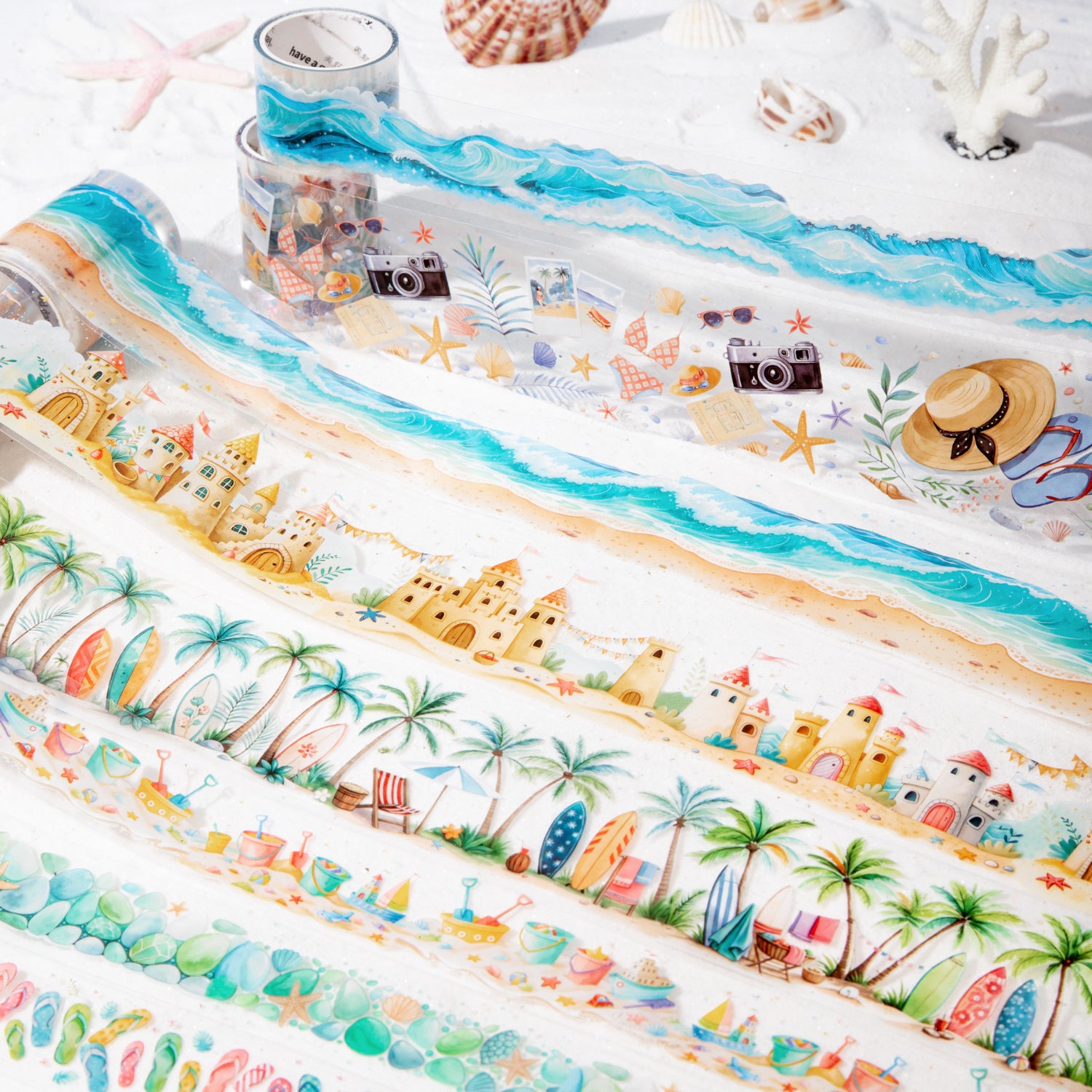 2 Rolls Summer Beach PET Tapes Set SXHB