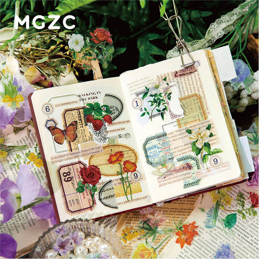 100 Pcs Seasonal Flower PET Stickers HKYQ