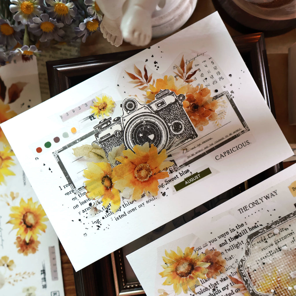 Floral Decorative Tape Rolls- Sunflower Sunshine