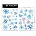 2 Sheets Waterproof Rub on Stickers - Snowflake
