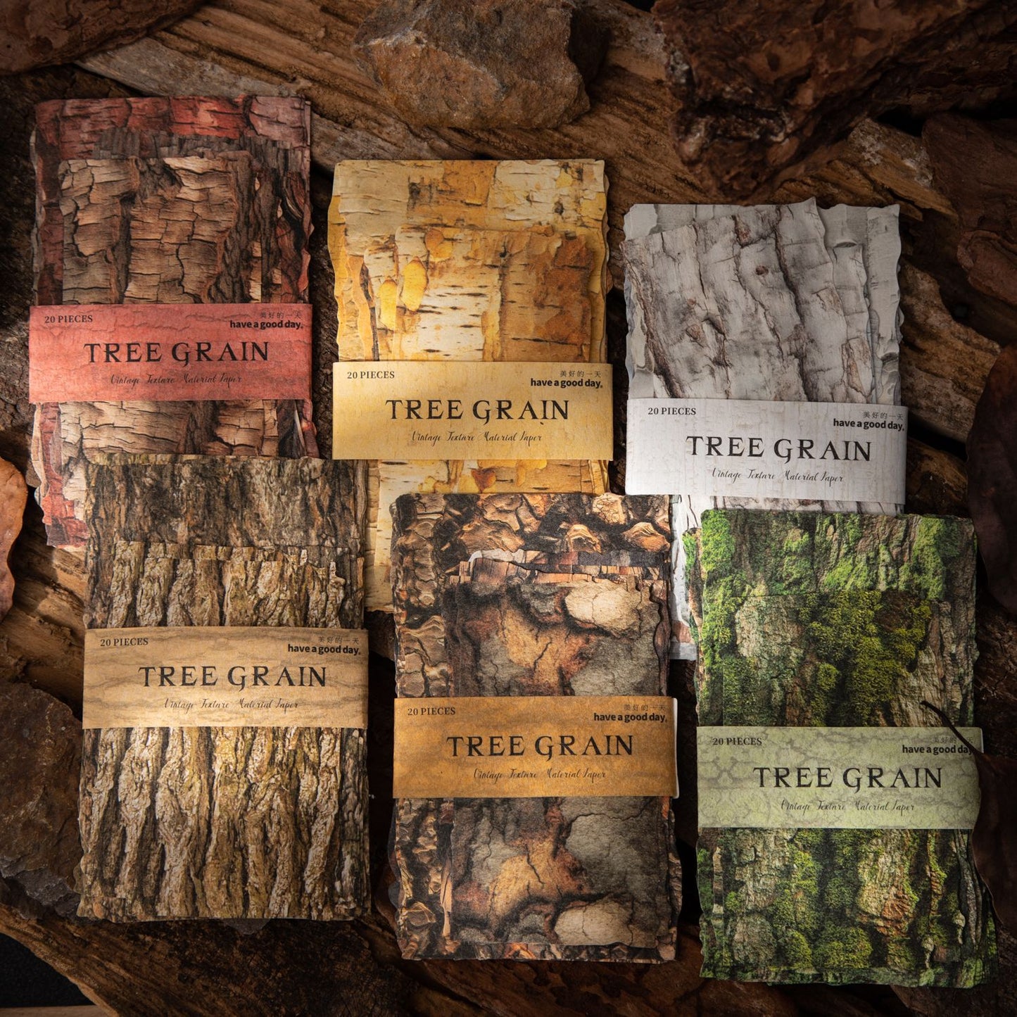 20 Sheets Tree Bark Texture Journal Paper SWYJ