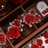 Floral Decorative Tape Rolls- Vintage Crimson