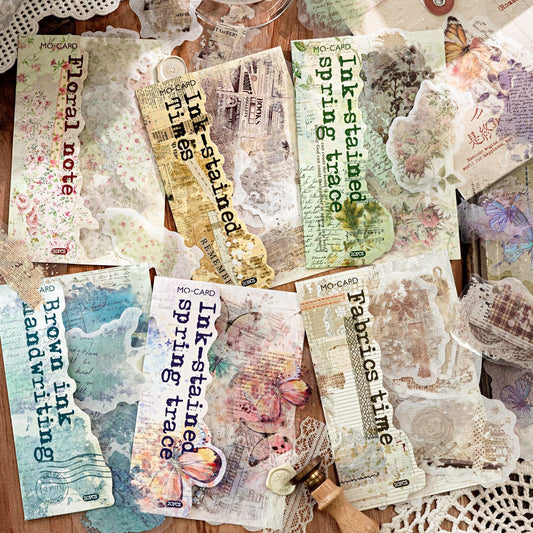 20 Pcs Vintage Watercolor Junk Journal Stickers YRMJ