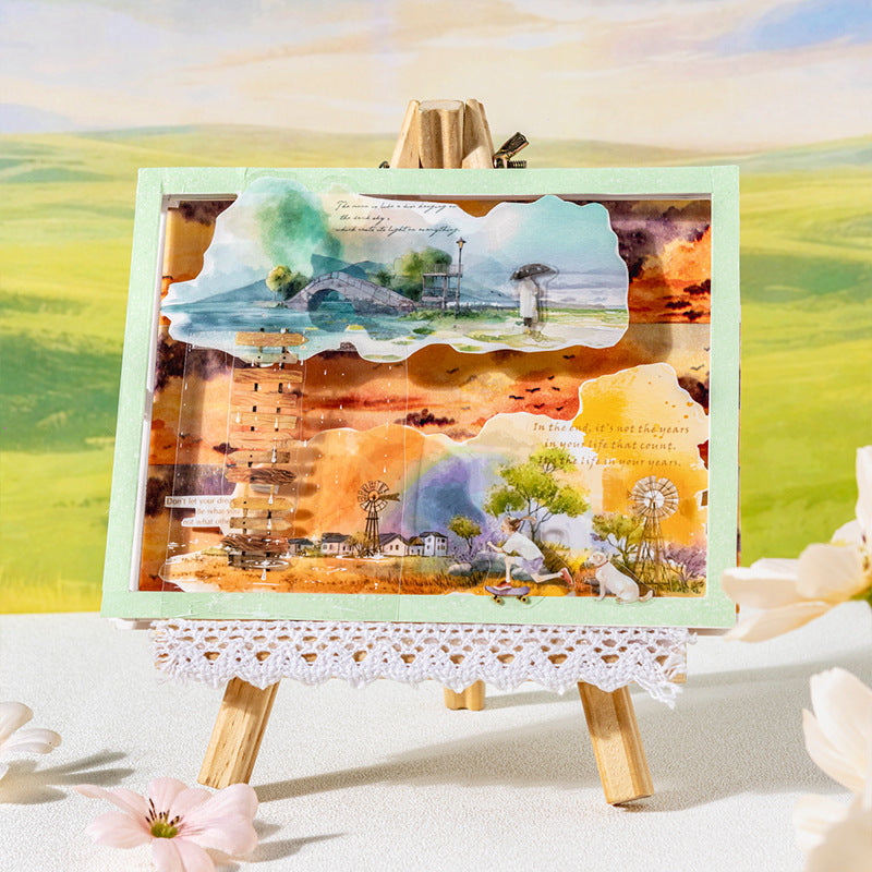 10 Pcs Cloud Landscape PET Stickers YCXFJ