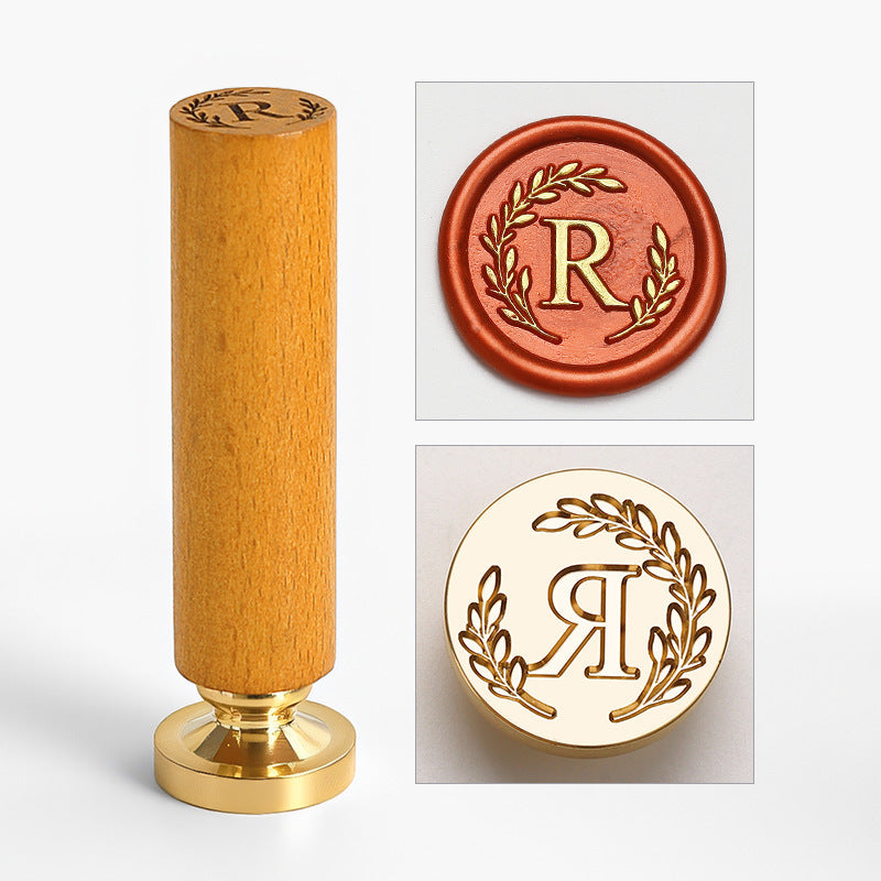 Vintage Alphabet: Wooden Handle Wax Seal Stamp Set