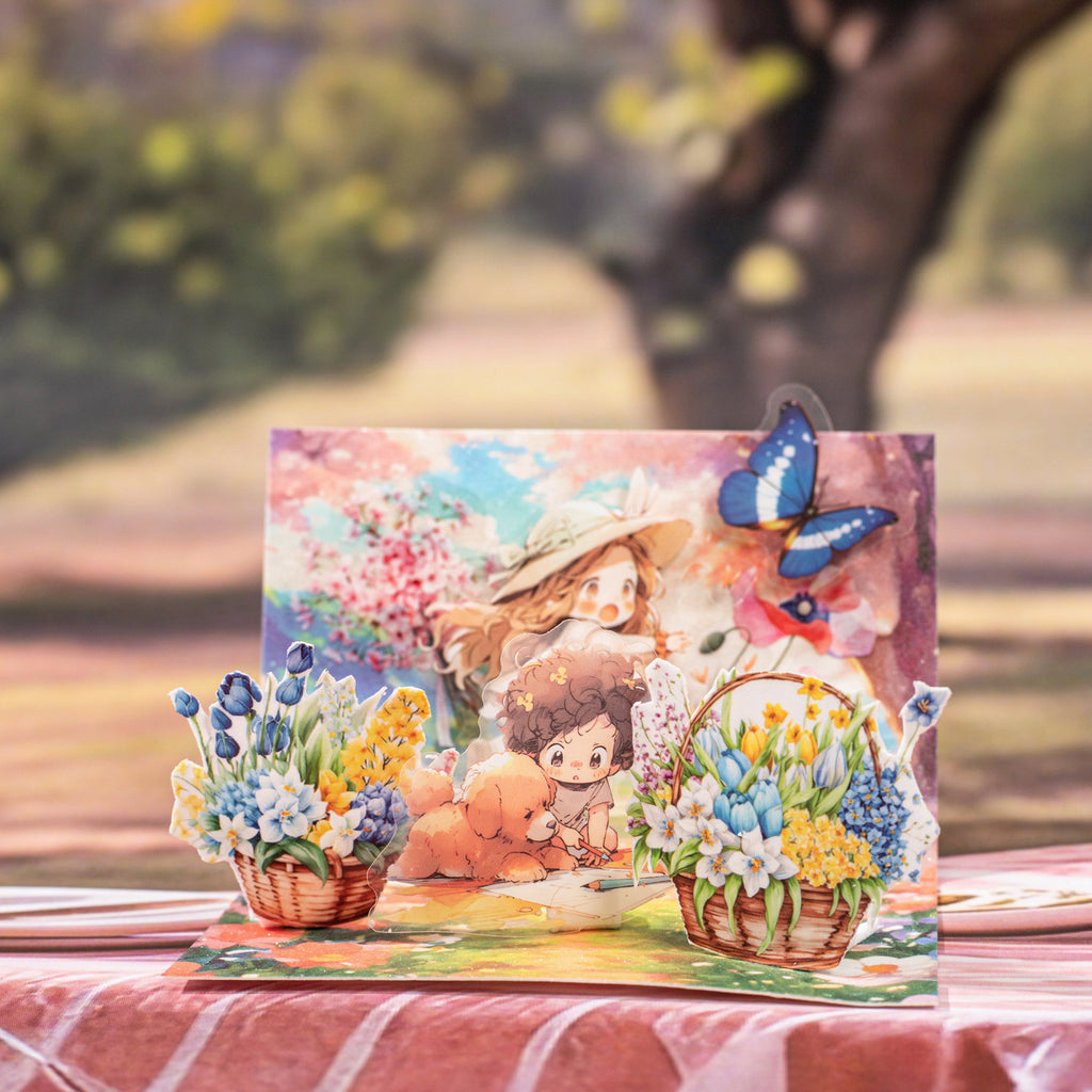 1 Roll Flower Basket PET Stickers Tape CHSJ