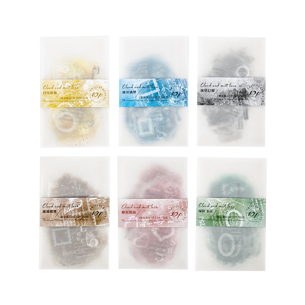 10 Pcs Lace Themed PET Stickers MRLS