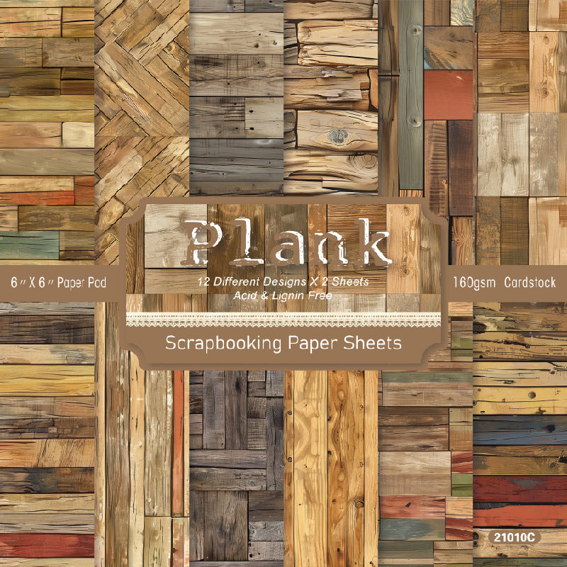 6 inch Plank Scrapbook Paper Pad SKP010