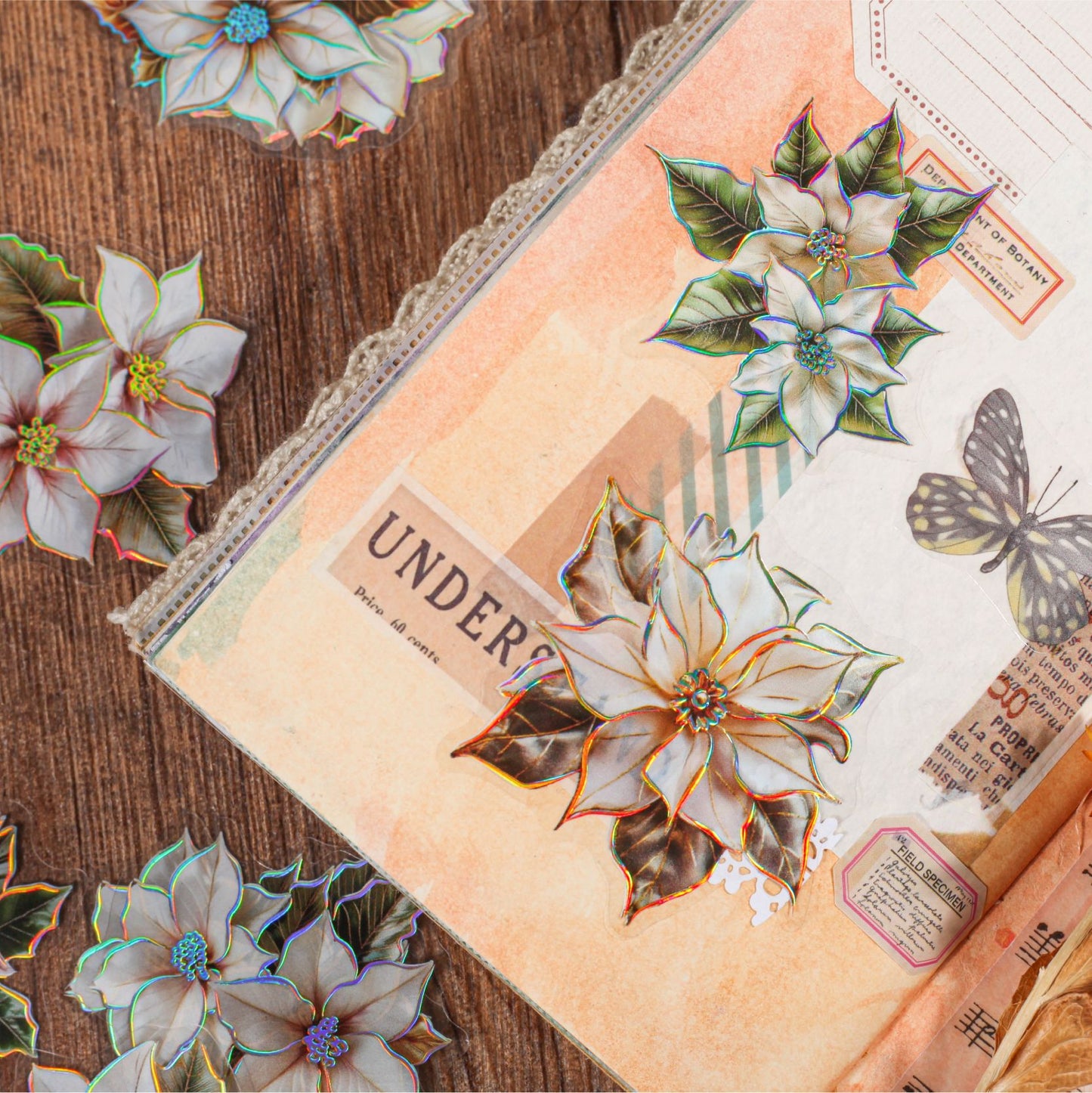 20 Pcs Creative Flower PET Stickers LZXL