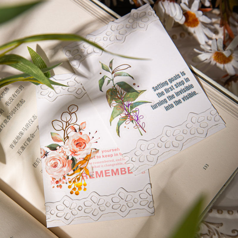 40 Pcs Gold Foil Plant Stickers HCMJ