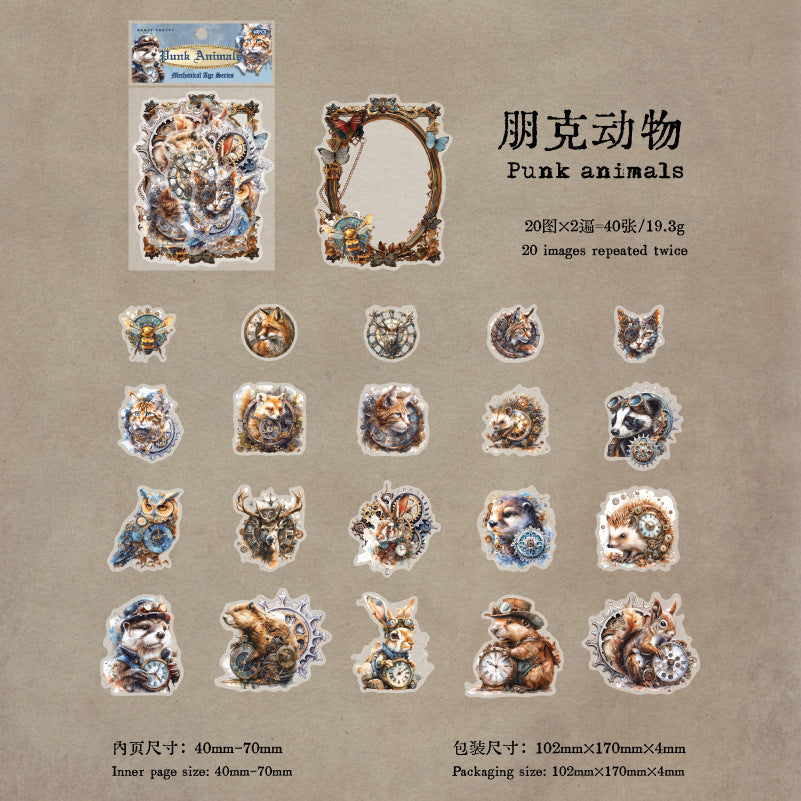 40 Pcs Old Time PET Stickers JXSD