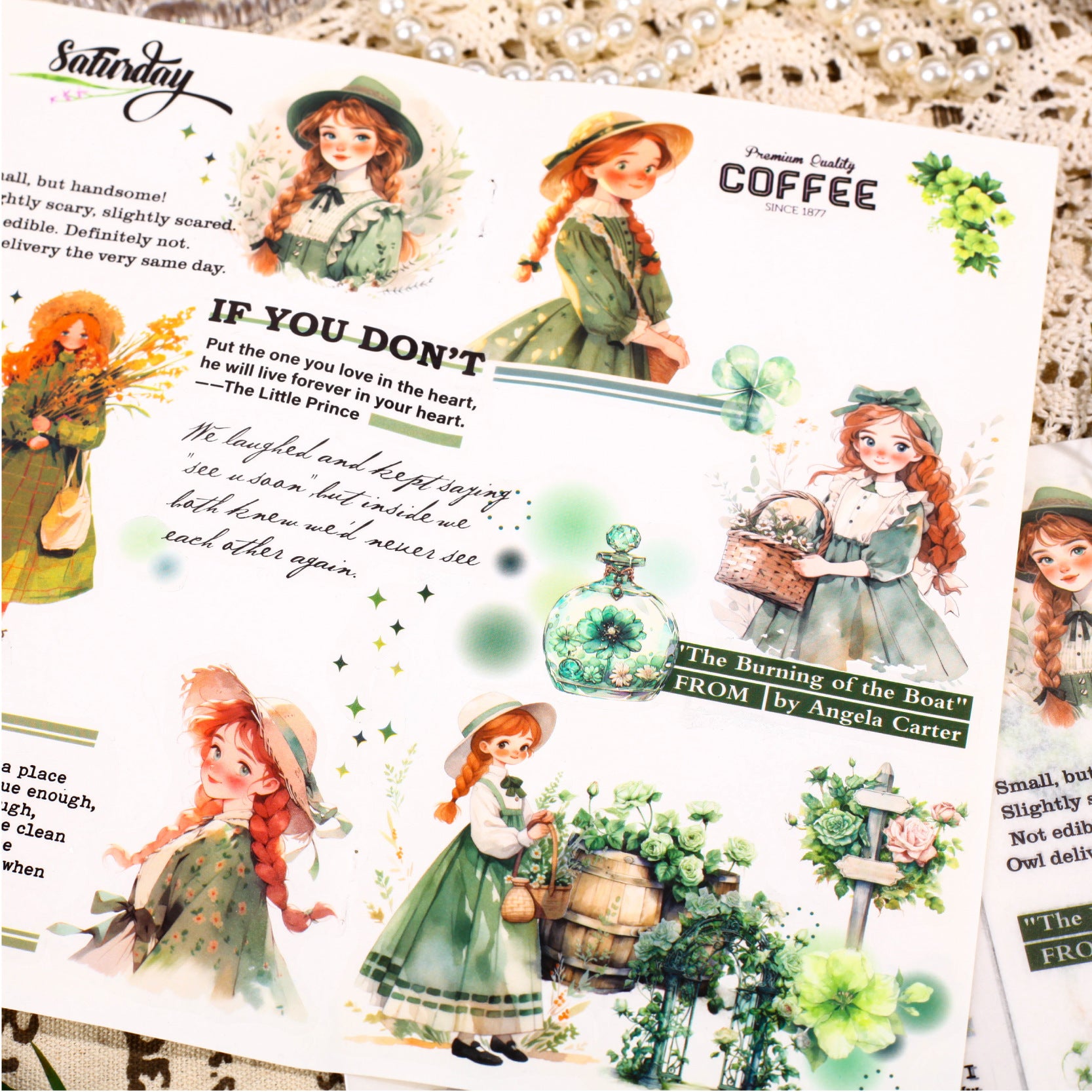 10 Sheets Fashion Girl Quote Stickers Book BLSN