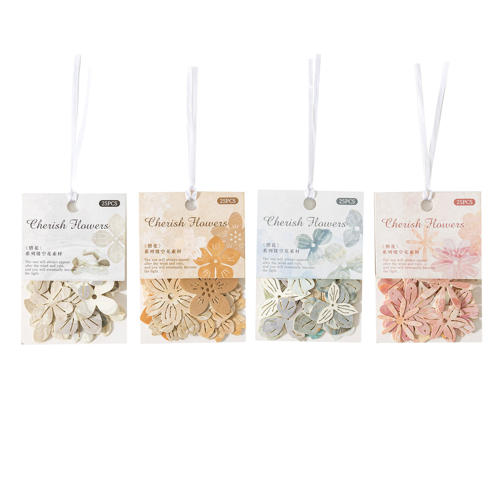 25 Pcs Cutout Paper Flowers XHXL