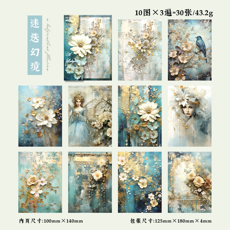 30 Pcs Vintage Scrapbook Paper JQRM