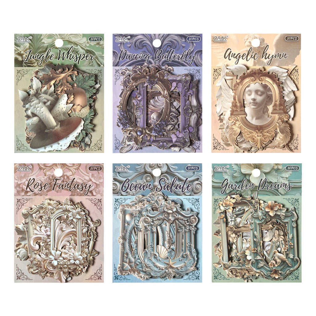10 Pcs Vintage Frame Journal Stickers FHOY