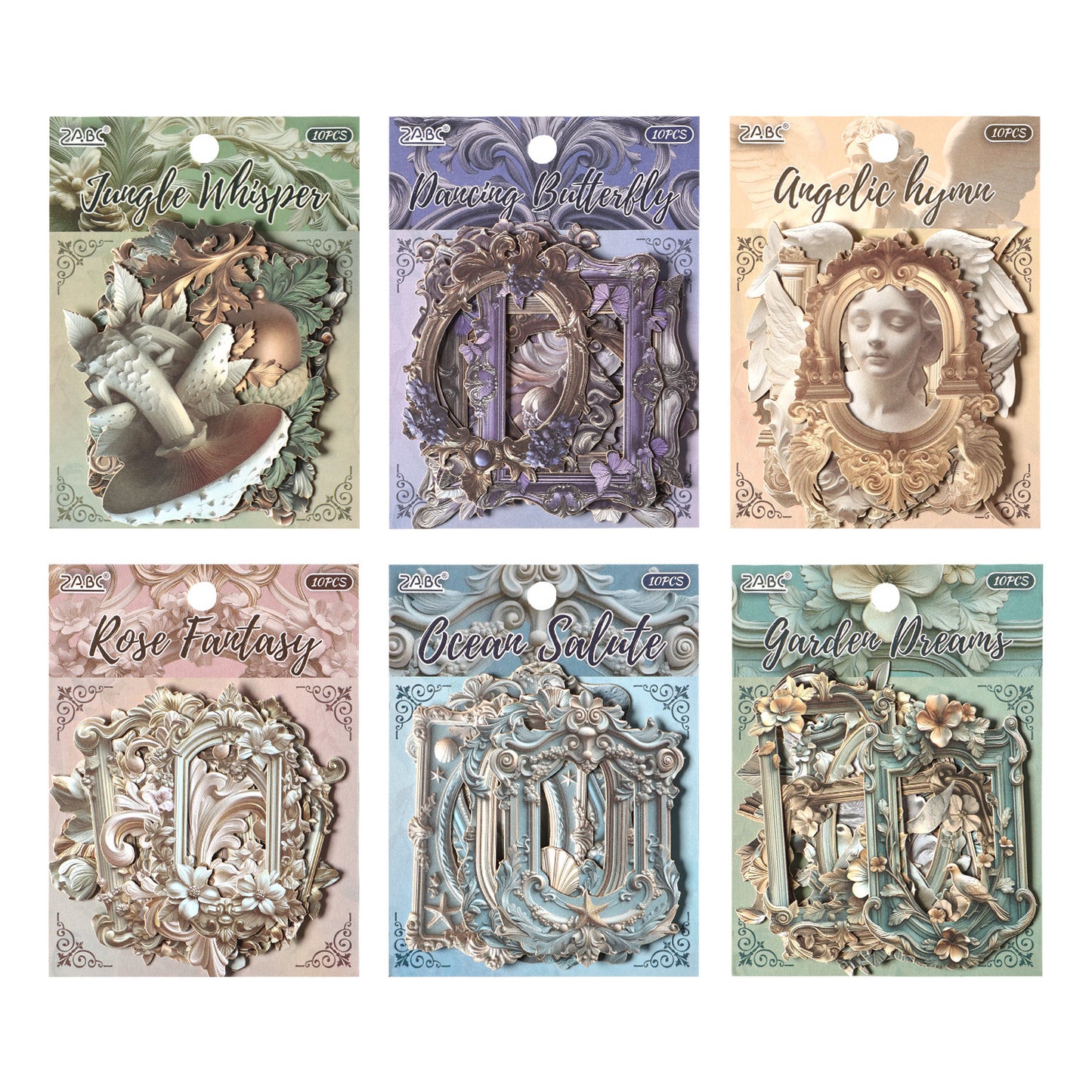 10 Pcs Vintage Frame Journal Stickers FHOY