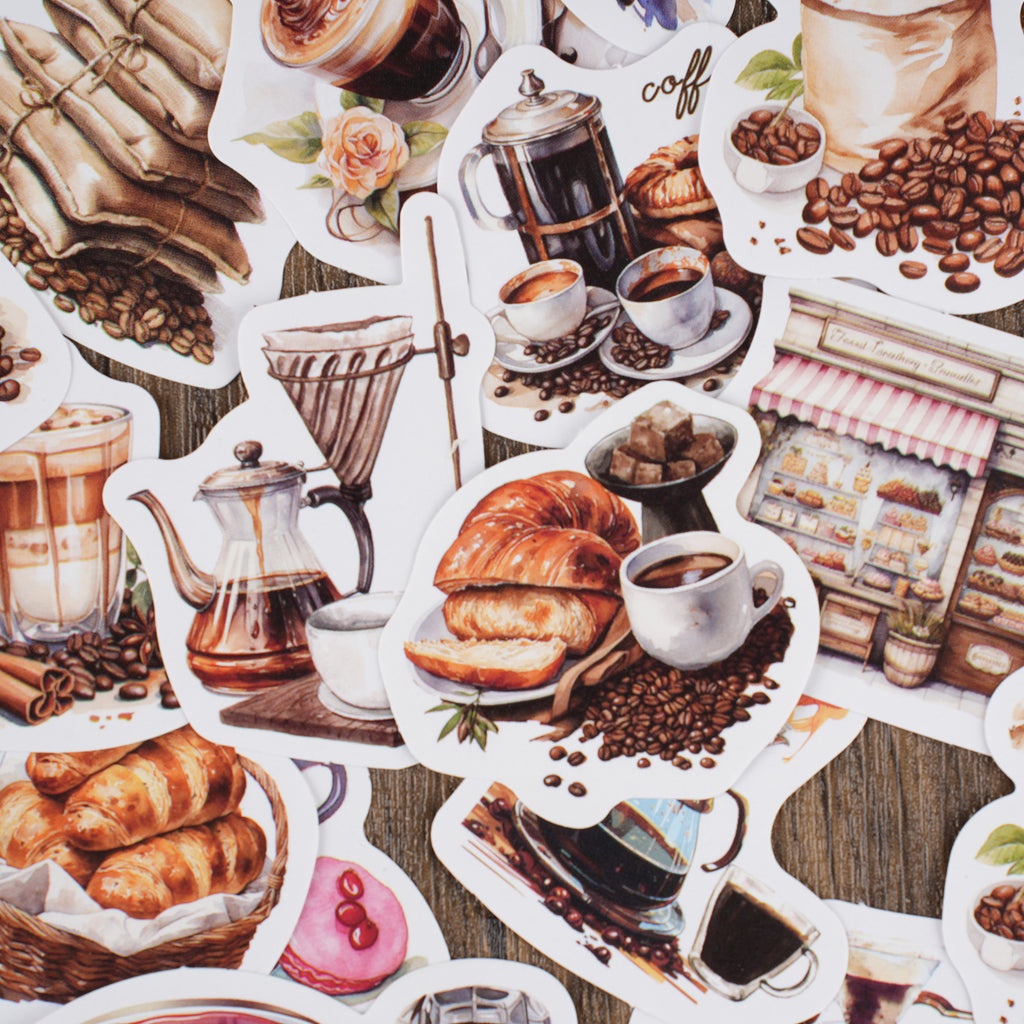 30 Pcs Coffee Stickers BDKFG