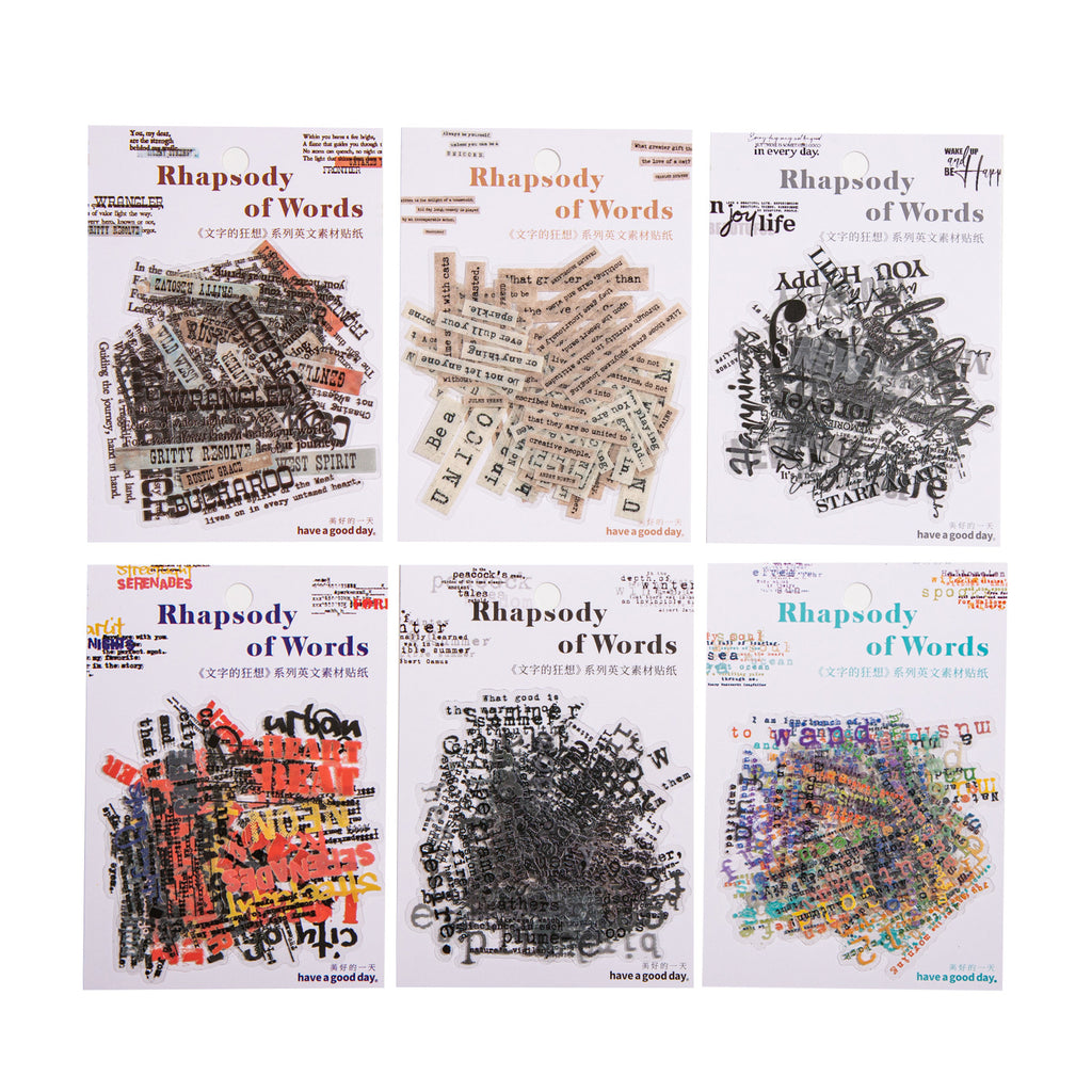 20 Pcs Fantasy Words PET Stickers WZKX