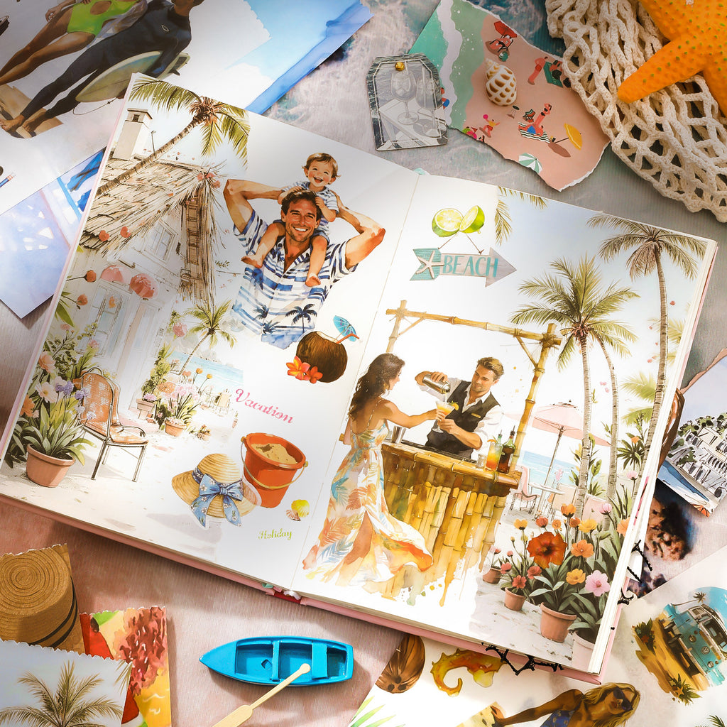 A5 Mixed Material Sticker Book - Seaside Bliss