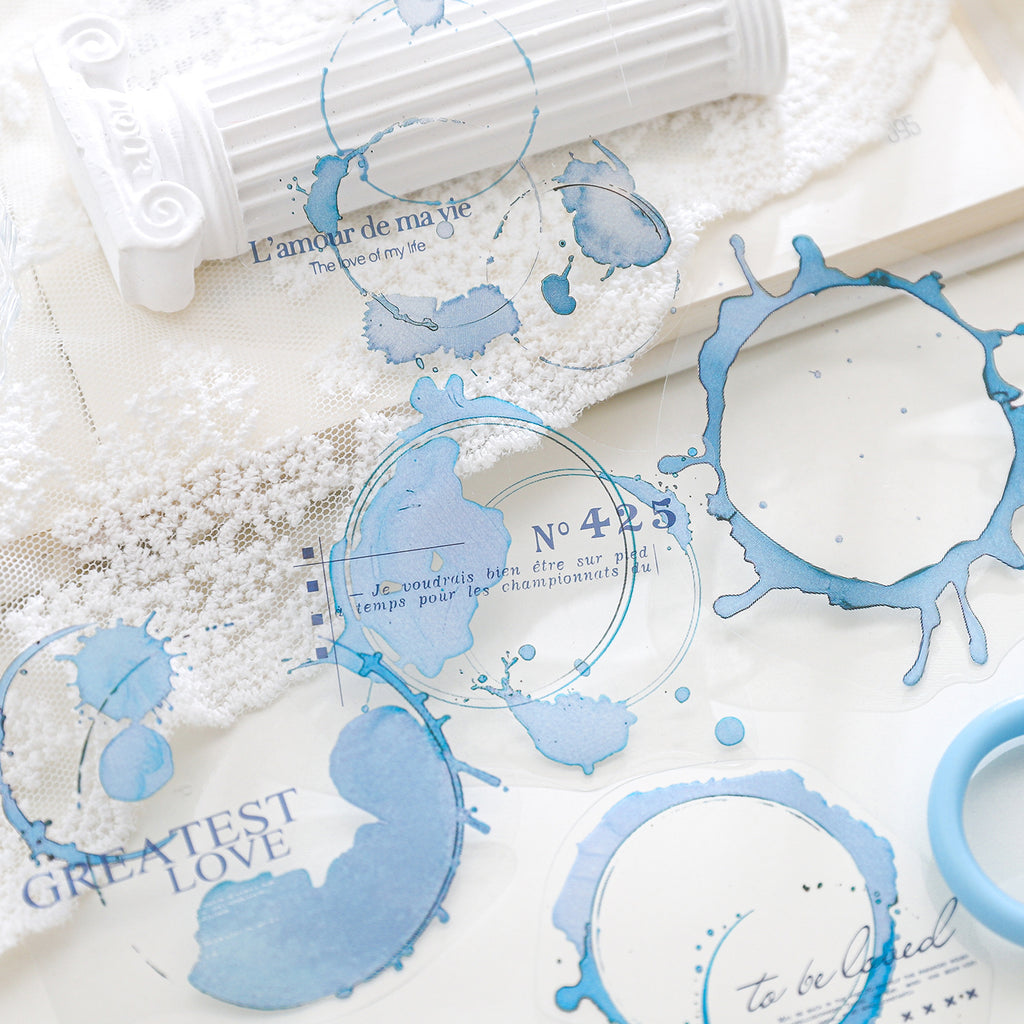 30 Pcs Beverage Stains PET Stickers SZSJ