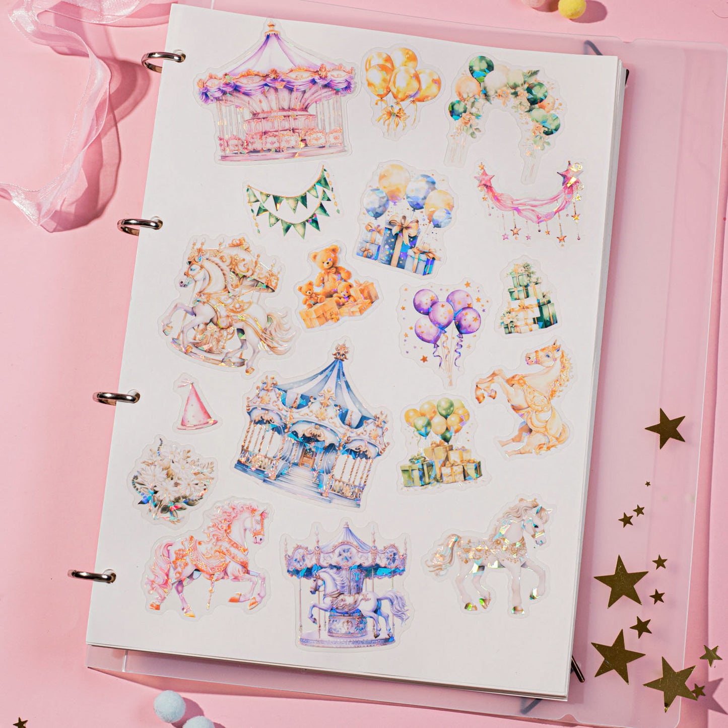 10 Pcs Carousel PET Stickers MHYLY