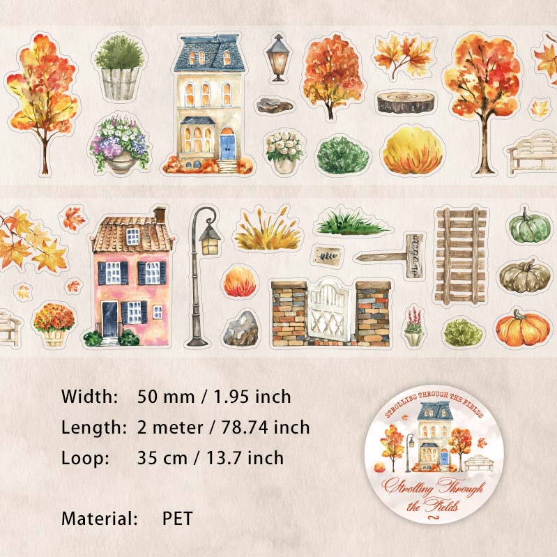 1 Roll Country House PET Stickers Tape TYMB