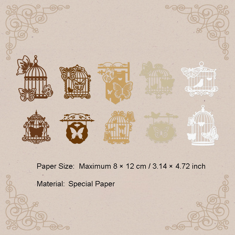 10 Pcs Hollow Cutout Paper HTCC
