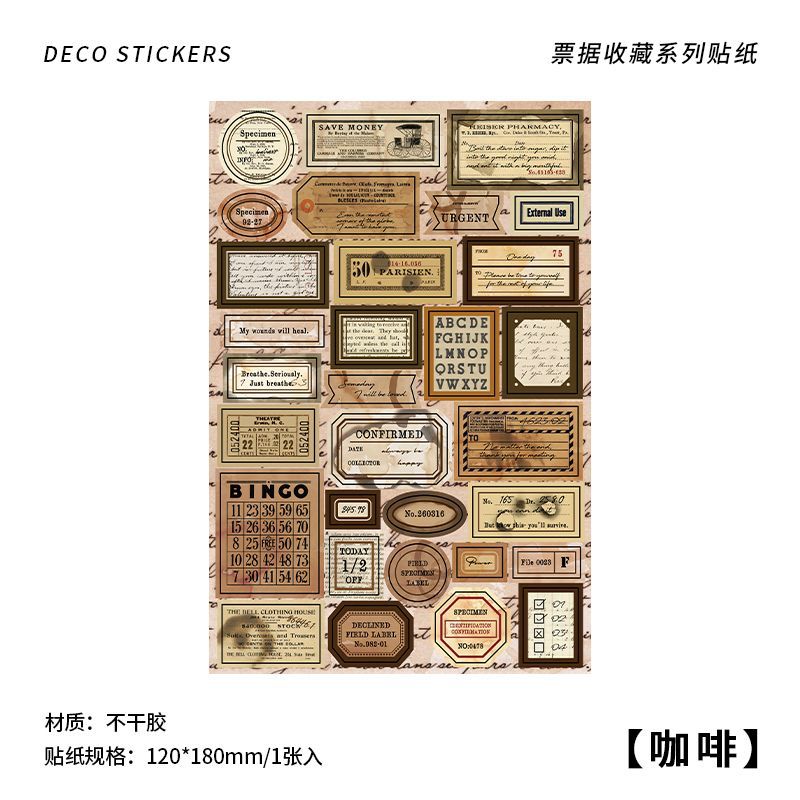 Pusou Vintage Lable Stickers TLR08