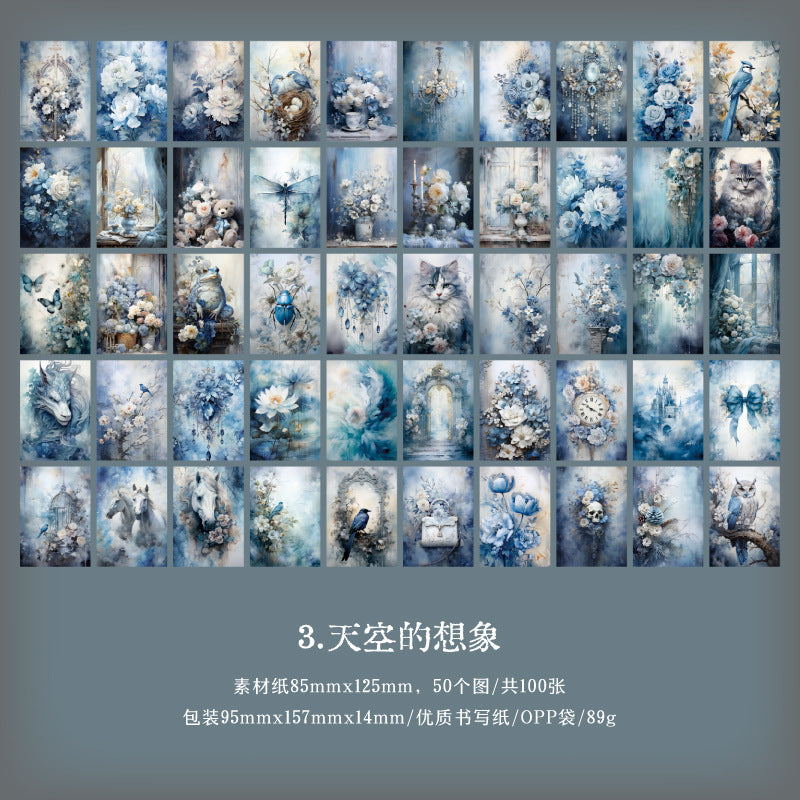 100 Pcs Vintage Scrapbook Paper YHDYQ