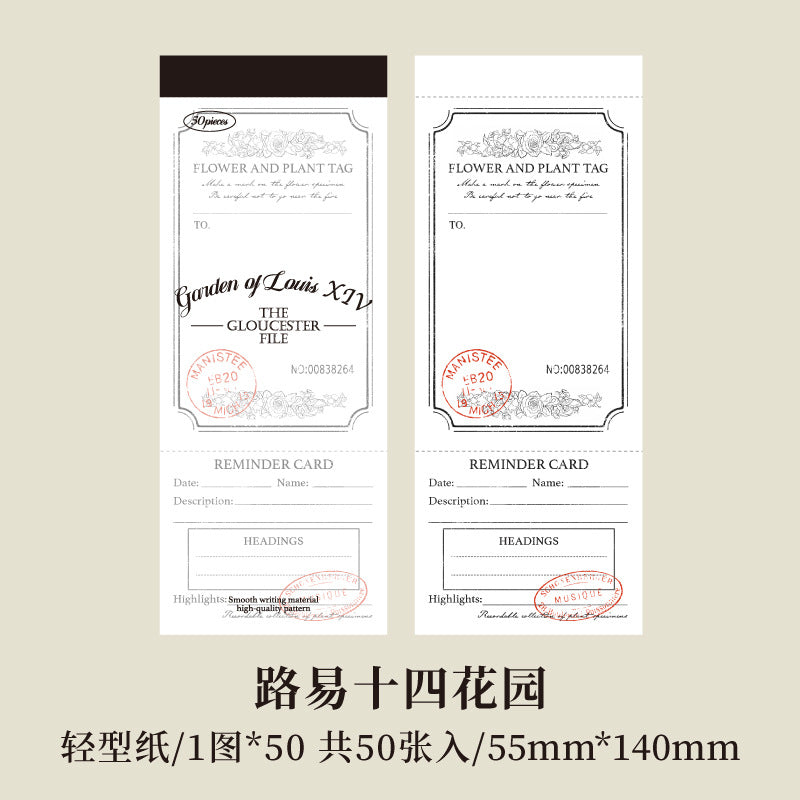 50 Pcs Vintage Notepad Scrapbook Paper GLST
