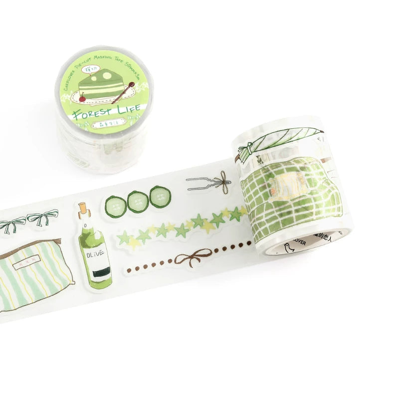 French Coquette Retro Room Die-Cut PET Tape - Forest Life