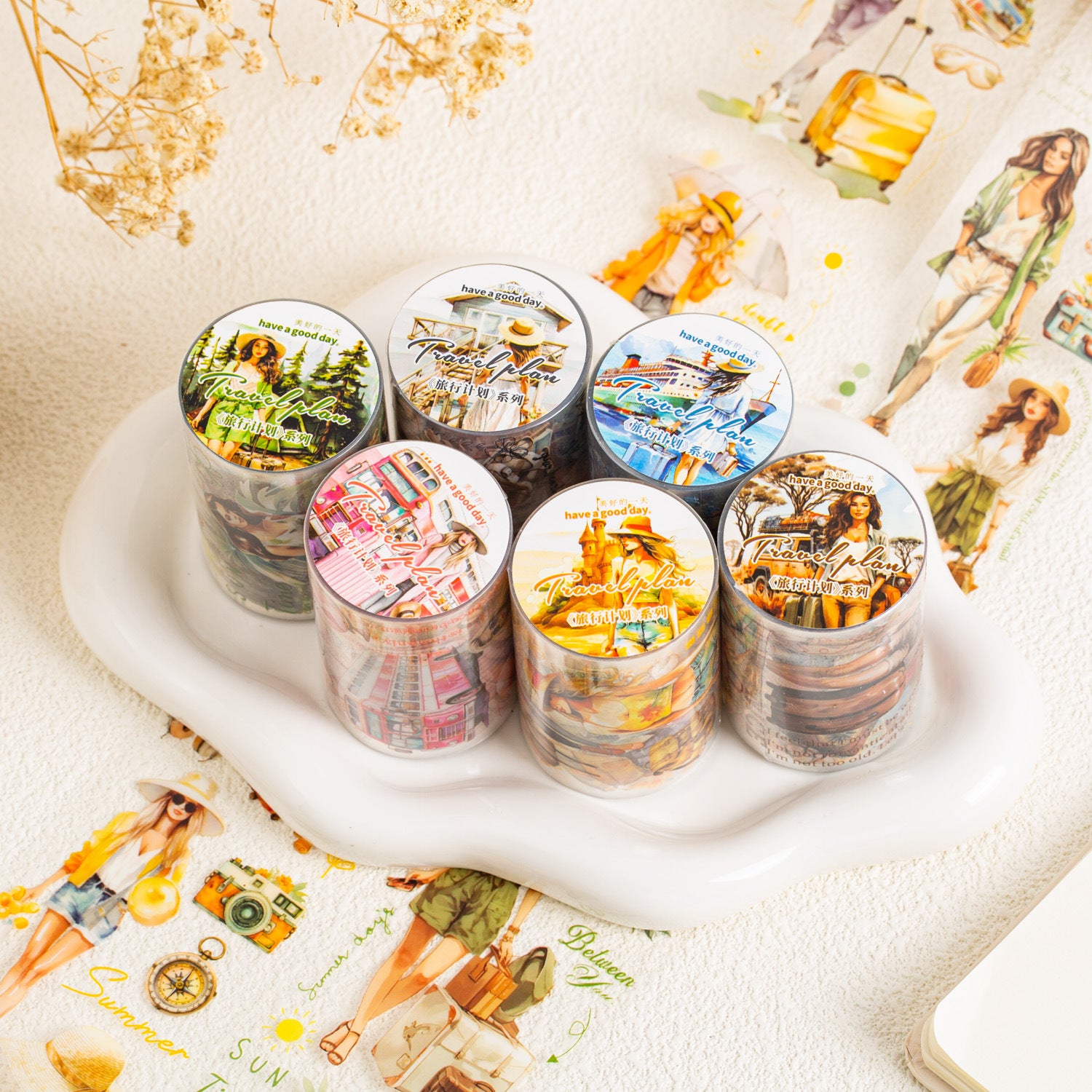 1 Roll Travel Theme PET Tape LXJH