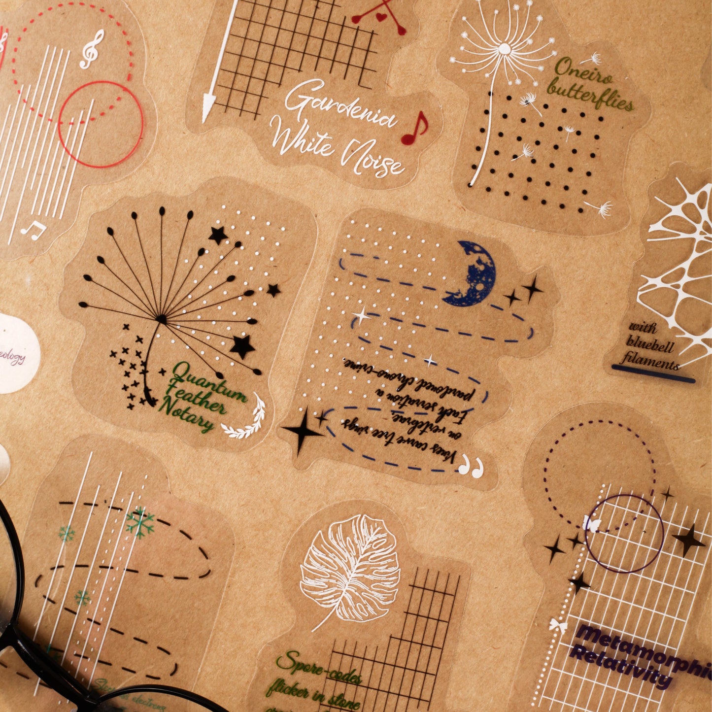 20 Pcs Creative Collage PET Stickers BYXZ