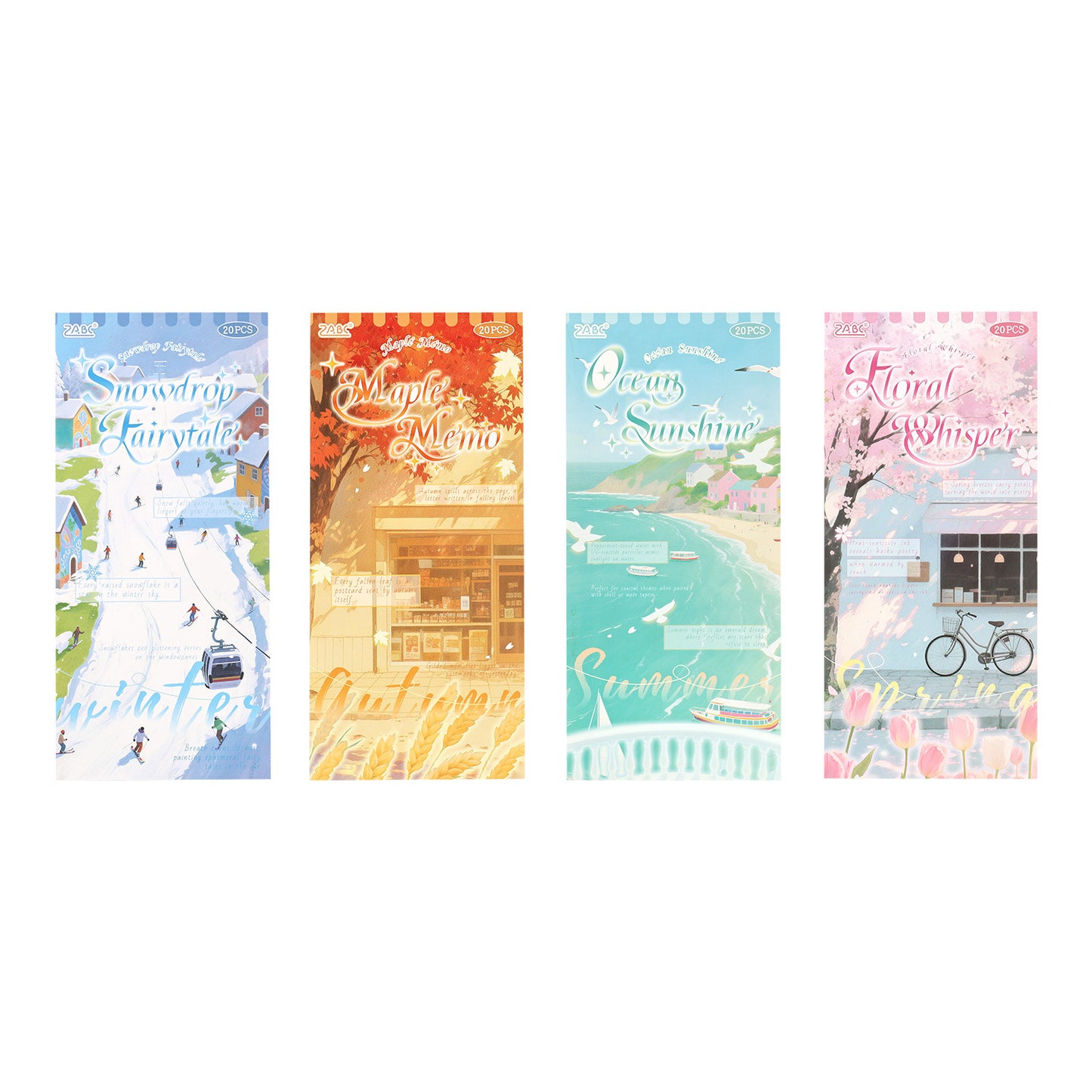 20 Sheets Seasonal Landscape Stickers Book SJZS