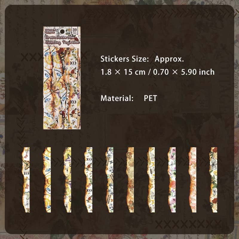 30 Pcs Vintage Journal Stickers RBSG