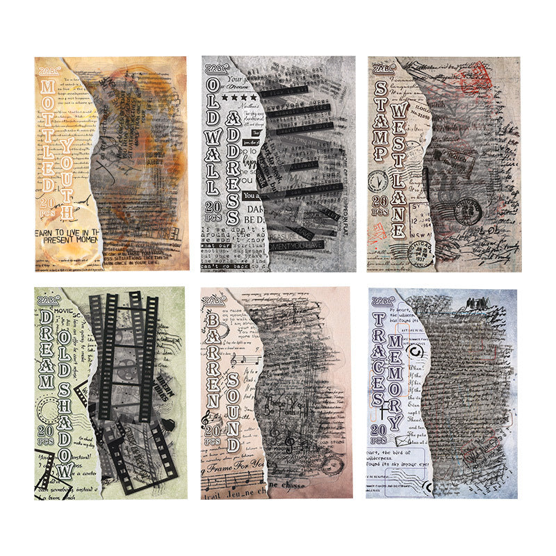 20 Pcs Vintage Quote Theme PET Stickers JYYM