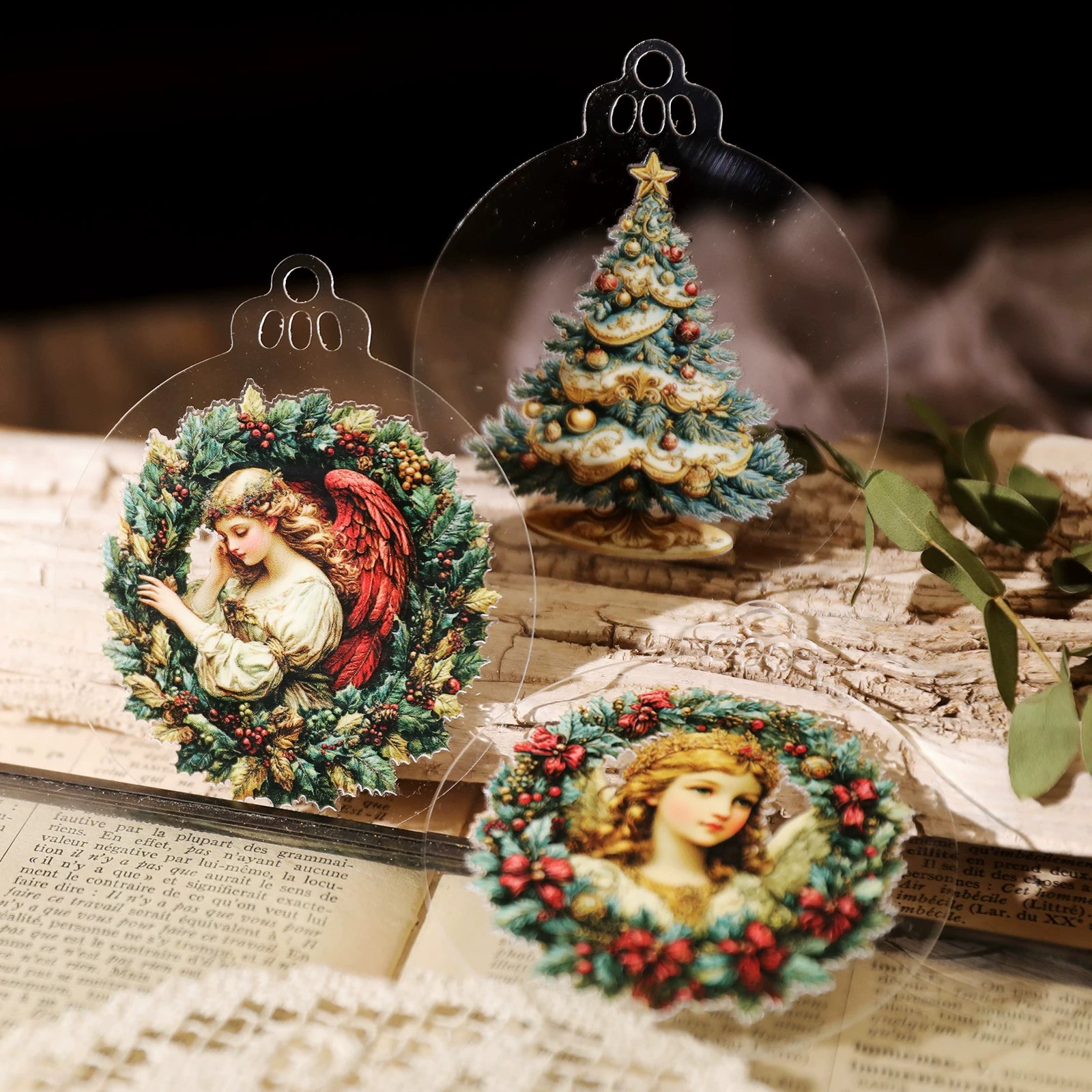 2 Sheets Waterproof Rub on Stickers - Christmas Angel